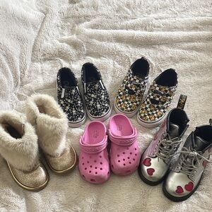 Dr. Martens Silver Kids Shoes with Heart Design